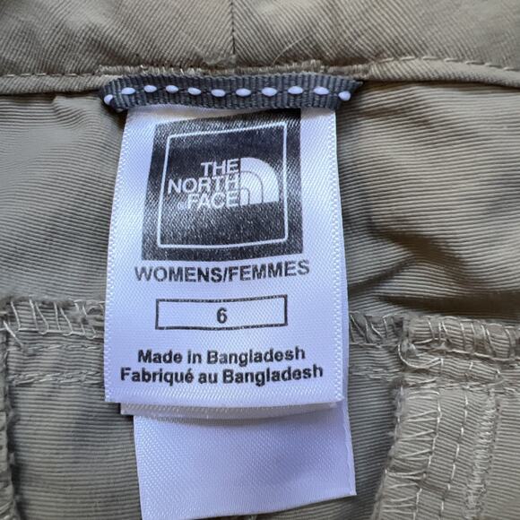 The North Face Pant Women 6 Khaki Tan Nylon Zip Off Cargo Utility Hiking Outdoor - Picture 10 of 14